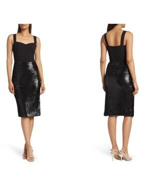 gold plus dress Plus Size Gold Sequin High Split Flared Sleeve Party Midi Dress(Ships 24h) main image 0